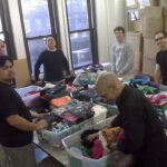 baby buggy sorting clothes