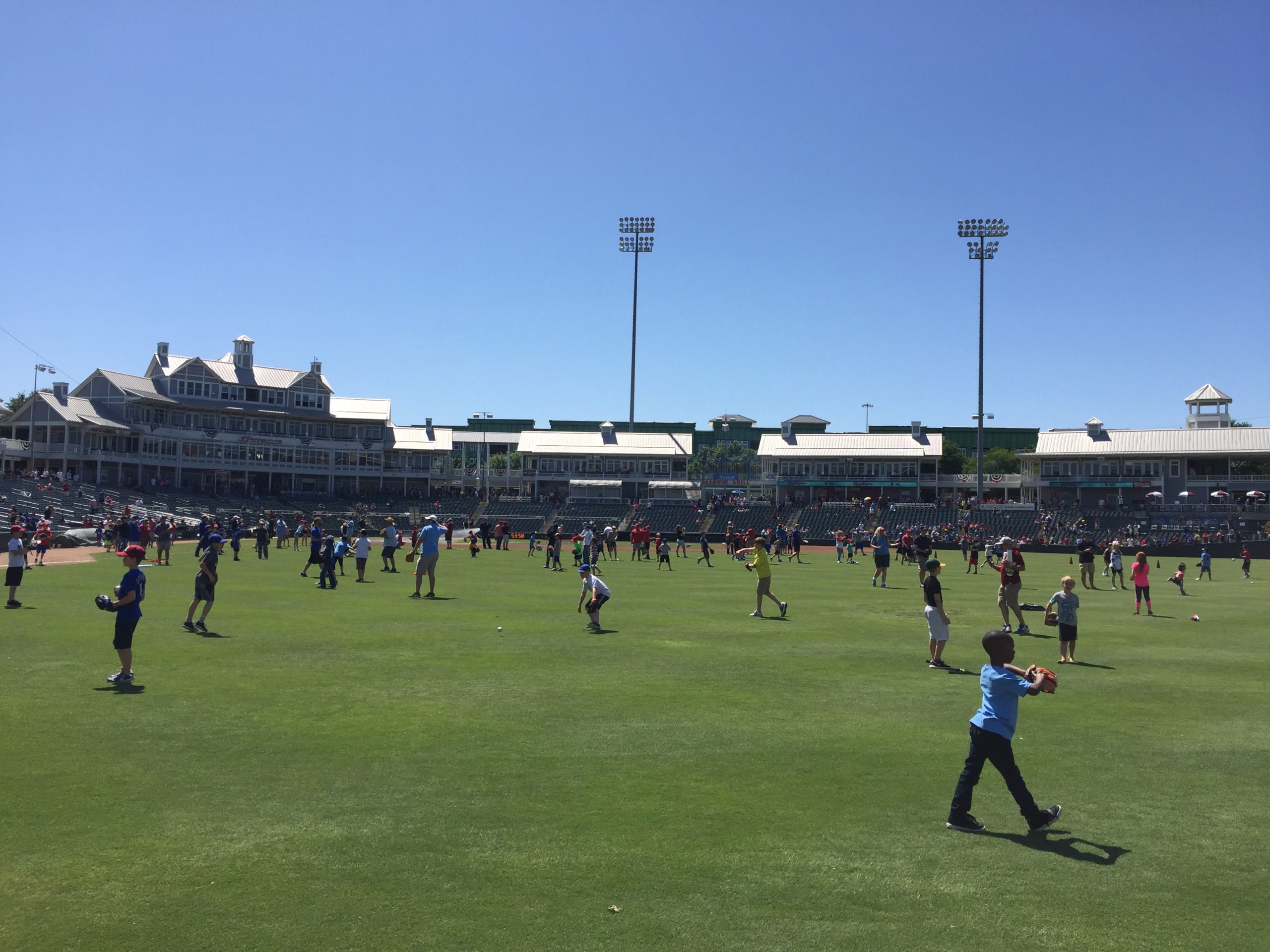 The scene one hour before a RoughRiders game each Sunday.