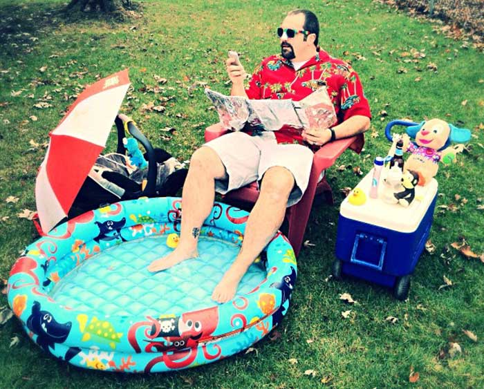 SAHD reality: A Stay at Home dad in a kiddie pool