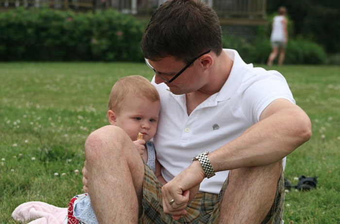 because hes dad moebes in the grass