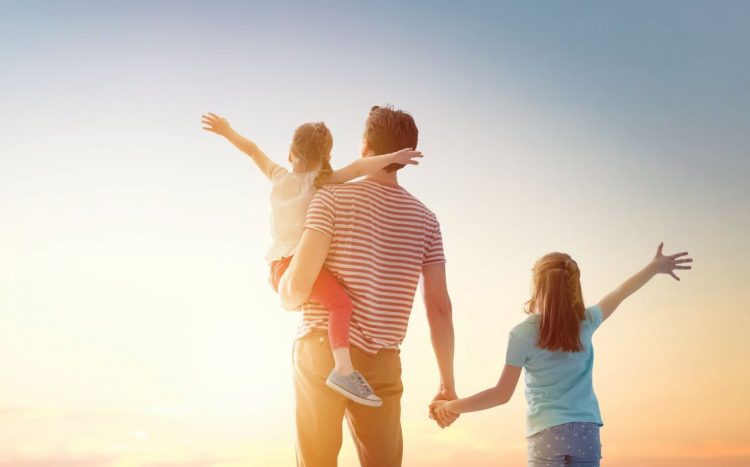 best parenting moments sunset family dad