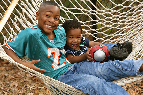 brothers in hammock