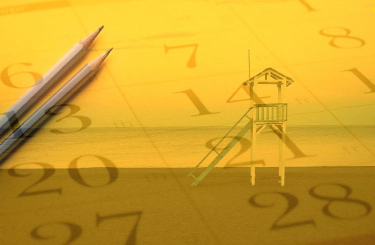 new year beach calendar