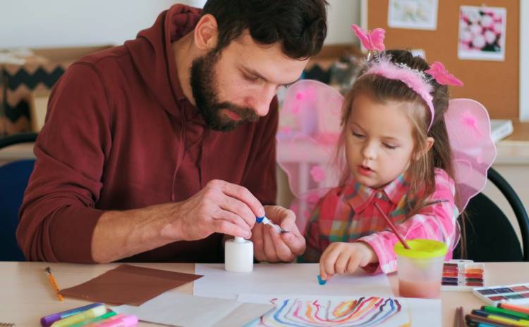 dad embraces interests child crafts 2