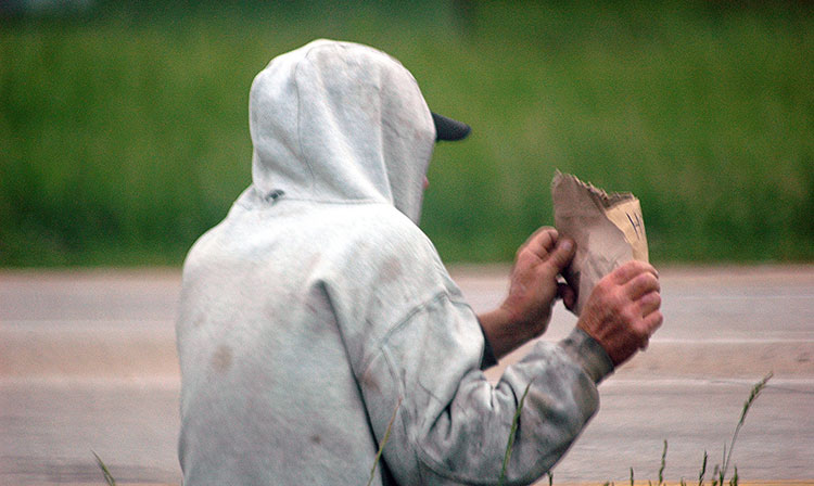 homeless beg panhandle
