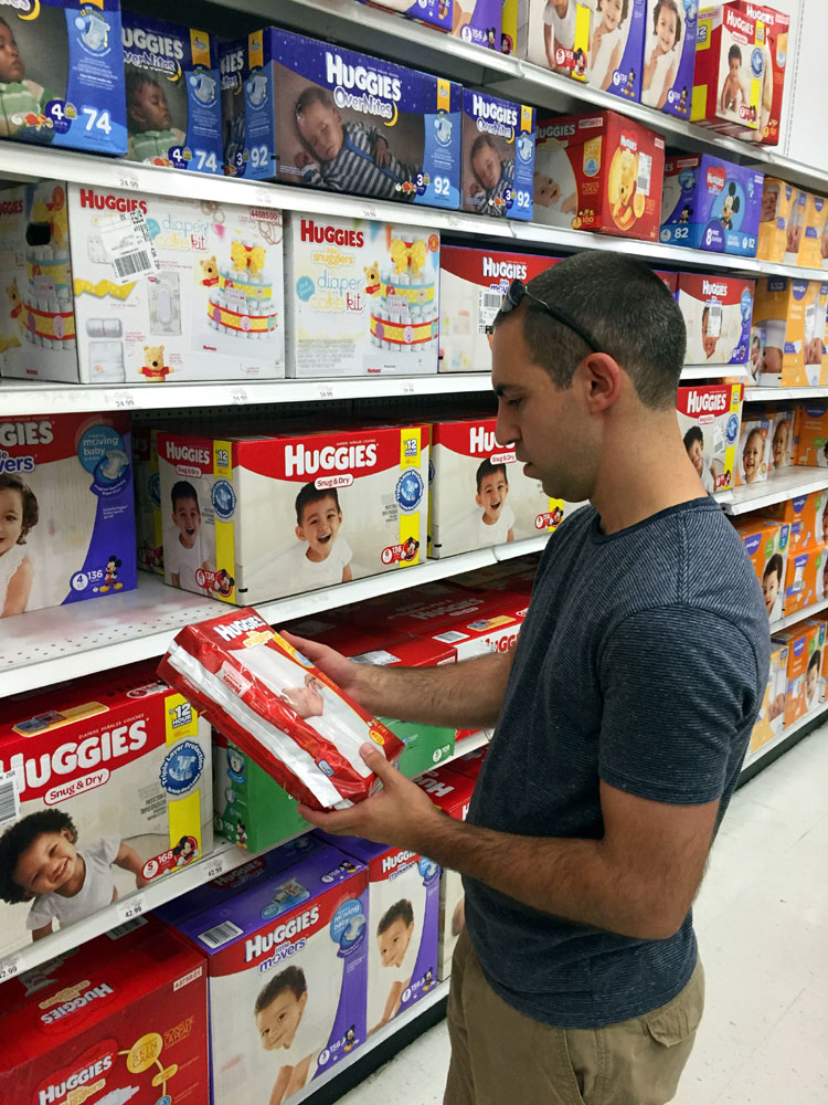 baby registry diaper shopping