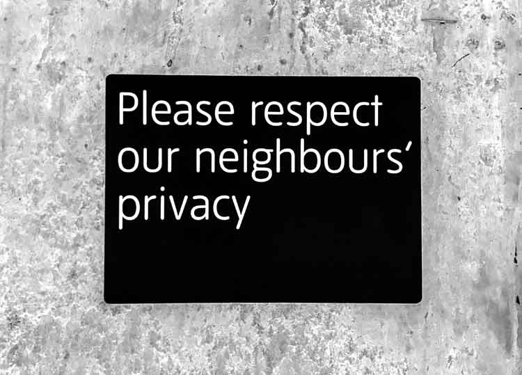 respect privacy sign no loitering